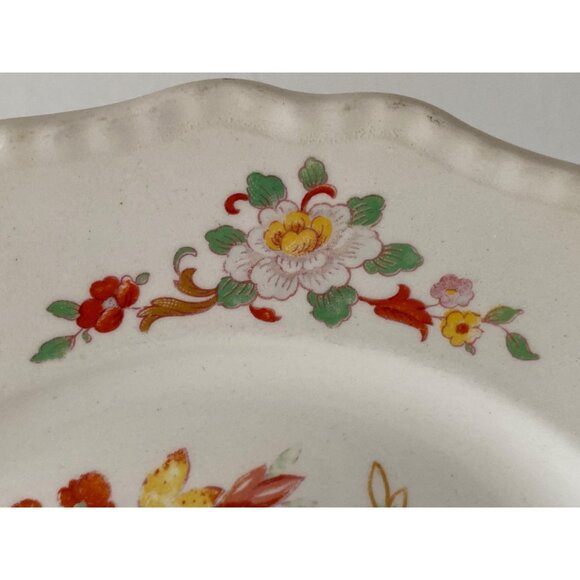 Steubenville Salad Plate Orange Yellow Floral IVORY Replacement Vintage USA - Picture 6 of 12